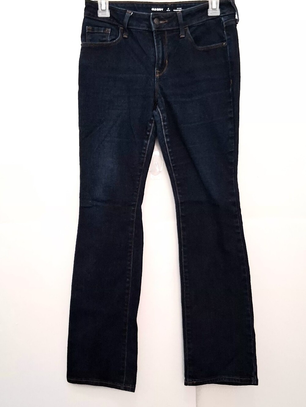 OLD NAVY Dark Indigo Blue Kicker Mid Rise Boot Cut Jeans Size 4 NWOT